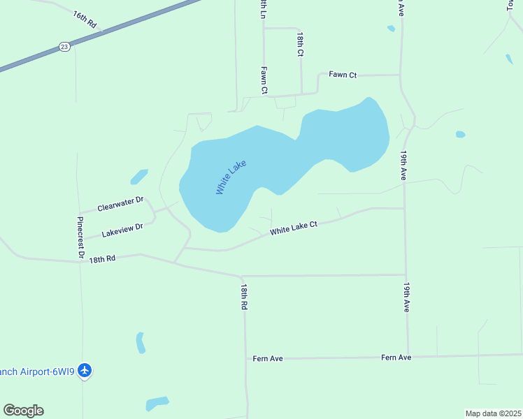 map of restaurants, bars, coffee shops, grocery stores, and more near White Lake Court in Montello