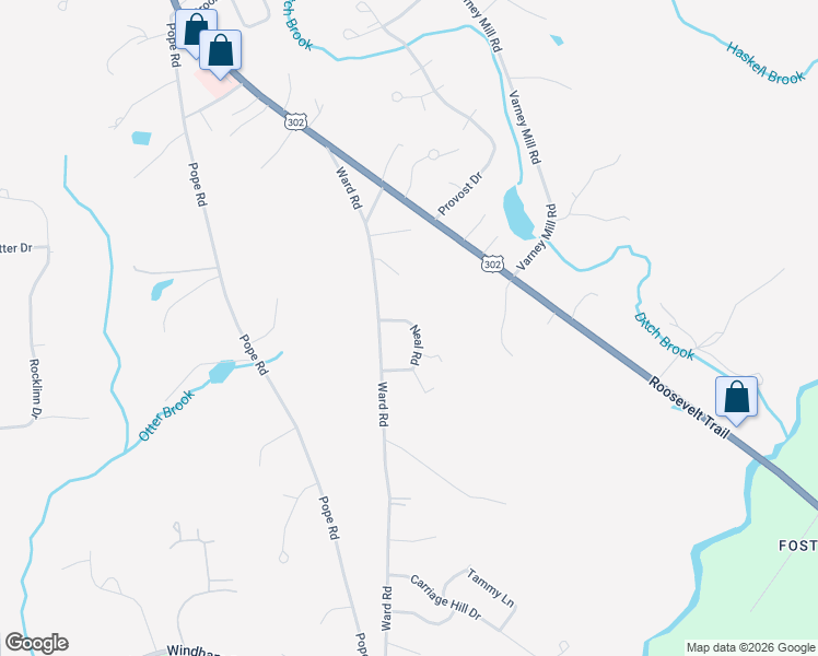 map of restaurants, bars, coffee shops, grocery stores, and more near 24 Neal Road in Windham