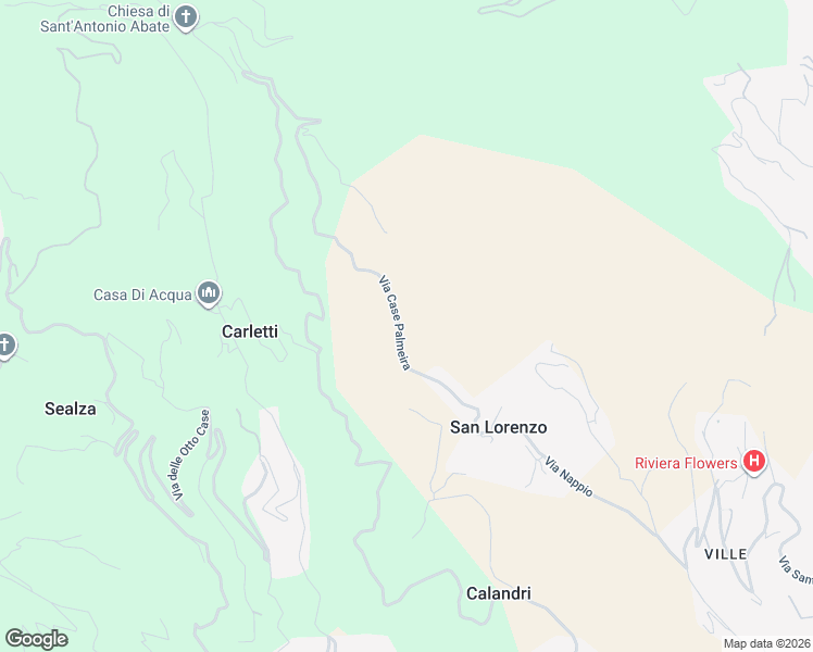 map of restaurants, bars, coffee shops, grocery stores, and more near 20 Via Monte Longoira in Provincia di Imperia