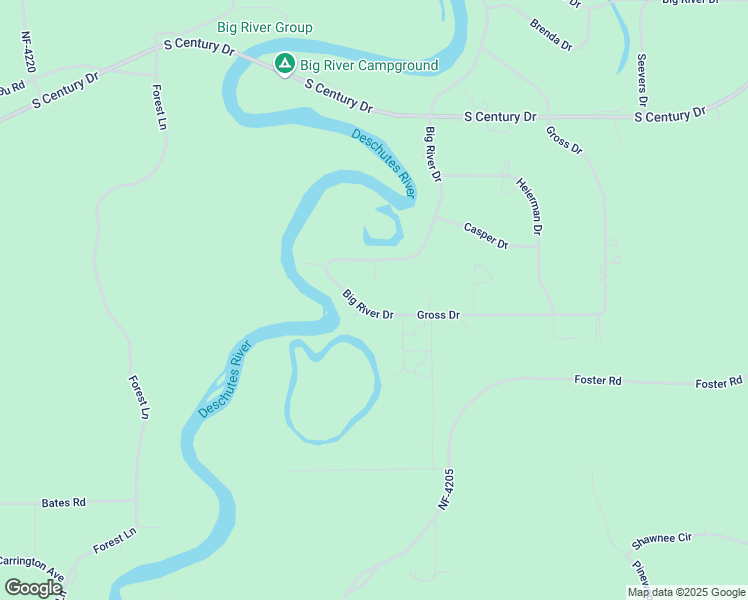 map of restaurants, bars, coffee shops, grocery stores, and more near 55390 Big River Drive in Bend