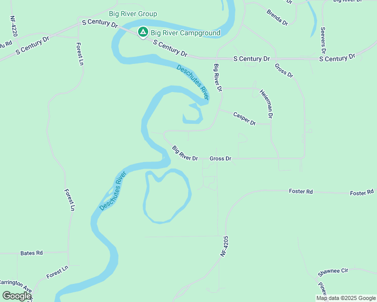 map of restaurants, bars, coffee shops, grocery stores, and more near 55390 Big River Drive in Bend