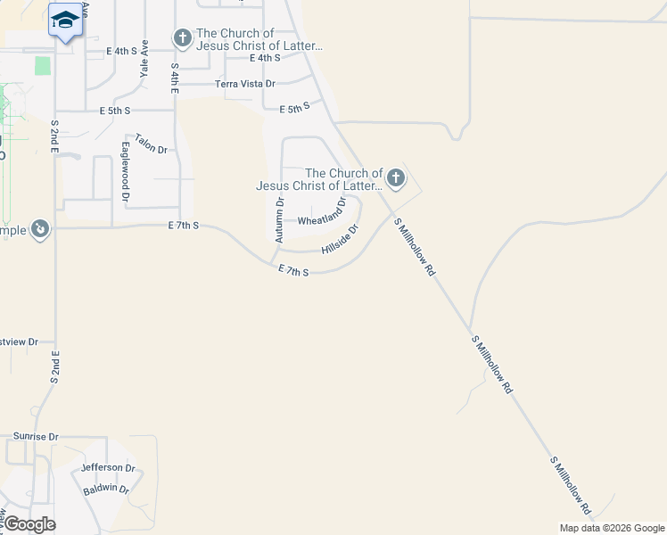 map of restaurants, bars, coffee shops, grocery stores, and more near 747 East 7th South in Rexburg