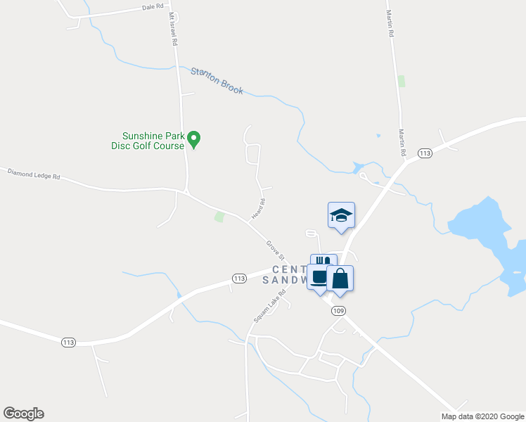 map of restaurants, bars, coffee shops, grocery stores, and more near 44 Heard Road in Sandwich