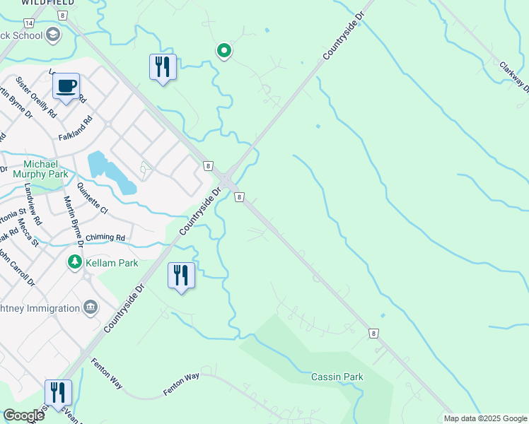 map of restaurants, bars, coffee shops, grocery stores, and more near 10899 The Gore Road in Brampton