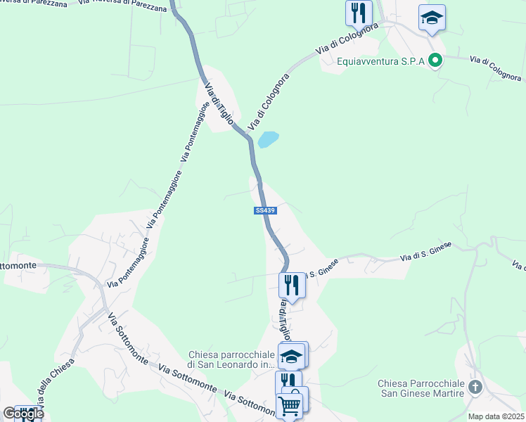 map of restaurants, bars, coffee shops, grocery stores, and more near 324 Via di Tiglio in Capannori