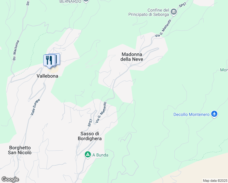 map of restaurants, bars, coffee shops, grocery stores, and more near 12 Via G. Matteotti in Provincia di Imperia