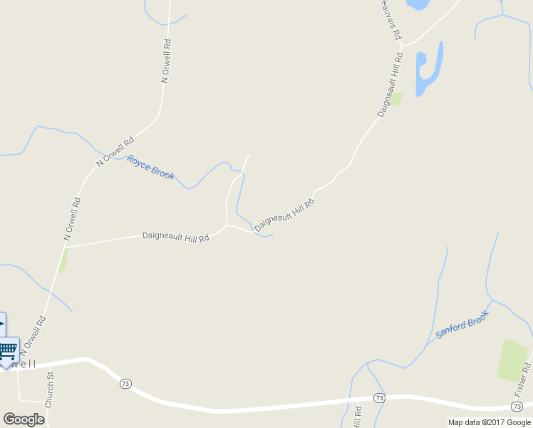 map of restaurants, bars, coffee shops, grocery stores, and more near 64 Daigneault Hill Road in Orwell