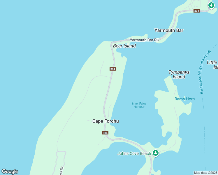 map of restaurants, bars, coffee shops, grocery stores, and more near 1415 Highway 304 in Yarmouth