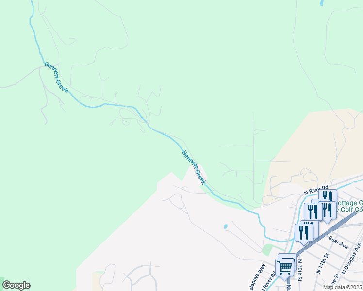 map of restaurants, bars, coffee shops, grocery stores, and more near 711 Bennett Creek Road in Cottage Grove