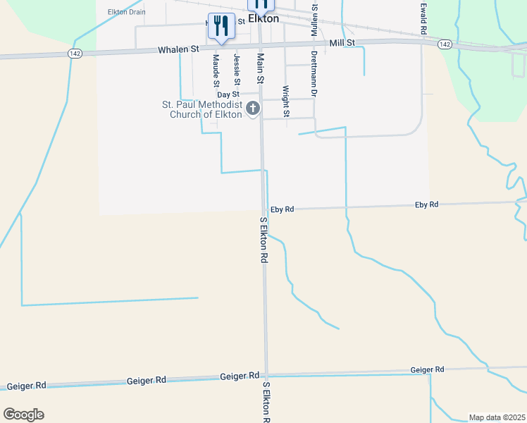 map of restaurants, bars, coffee shops, grocery stores, and more near 262 South Elkton Road in Elkton