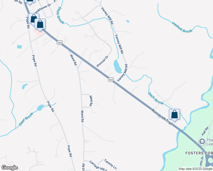 map of restaurants, bars, coffee shops, grocery stores, and more near 512 Roosevelt Trail in Windham