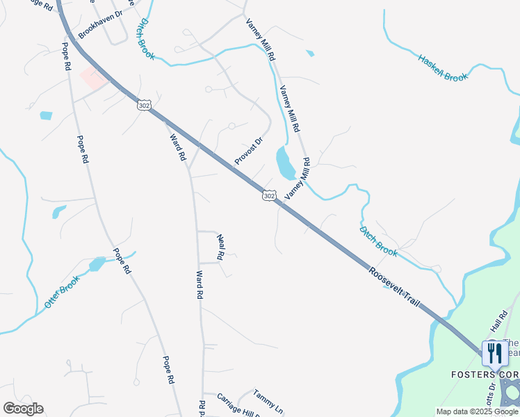 map of restaurants, bars, coffee shops, grocery stores, and more near 512 Roosevelt Trail in Windham