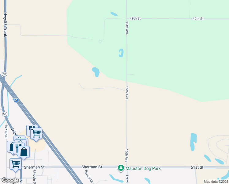 map of restaurants, bars, coffee shops, grocery stores, and more near N4683 15th Avenue in Mauston