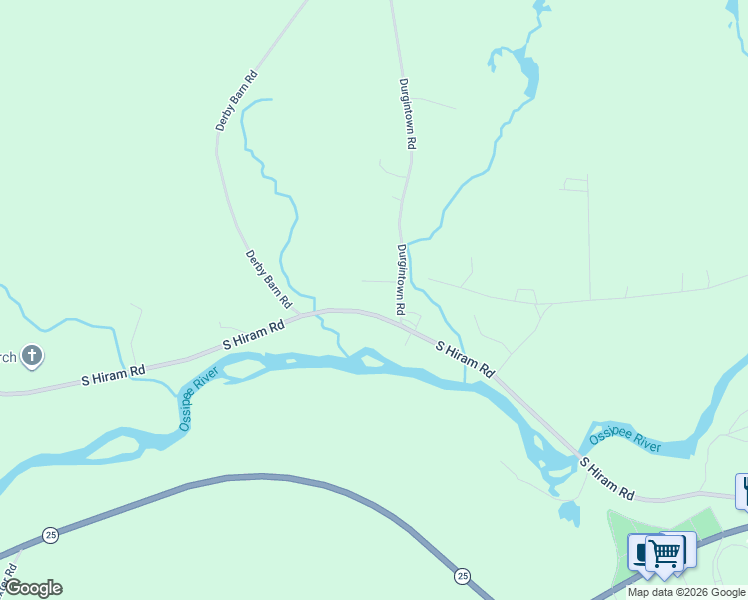 map of restaurants, bars, coffee shops, grocery stores, and more near 16 Durgintown Road in Hiram