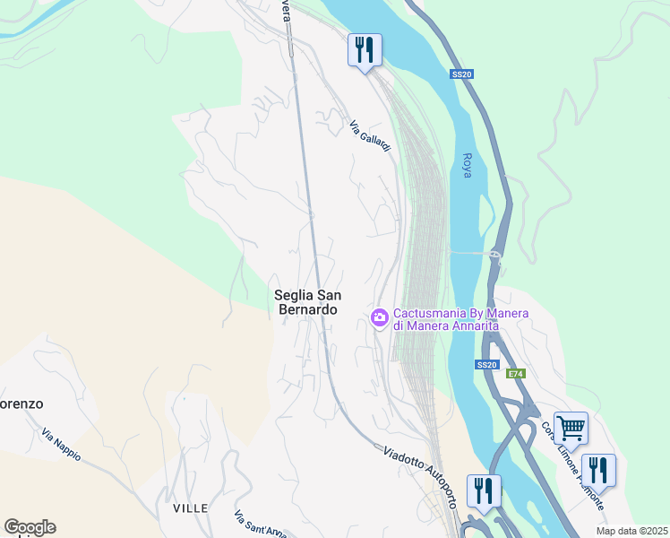 map of restaurants, bars, coffee shops, grocery stores, and more near 33 Via Tamagna in Imperia