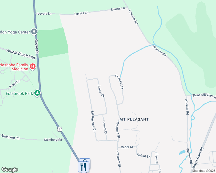 map of restaurants, bars, coffee shops, grocery stores, and more near 13 Sunset Drive in Brandon