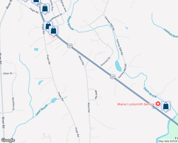 map of restaurants, bars, coffee shops, grocery stores, and more near 4 Scampa Drive in Windham