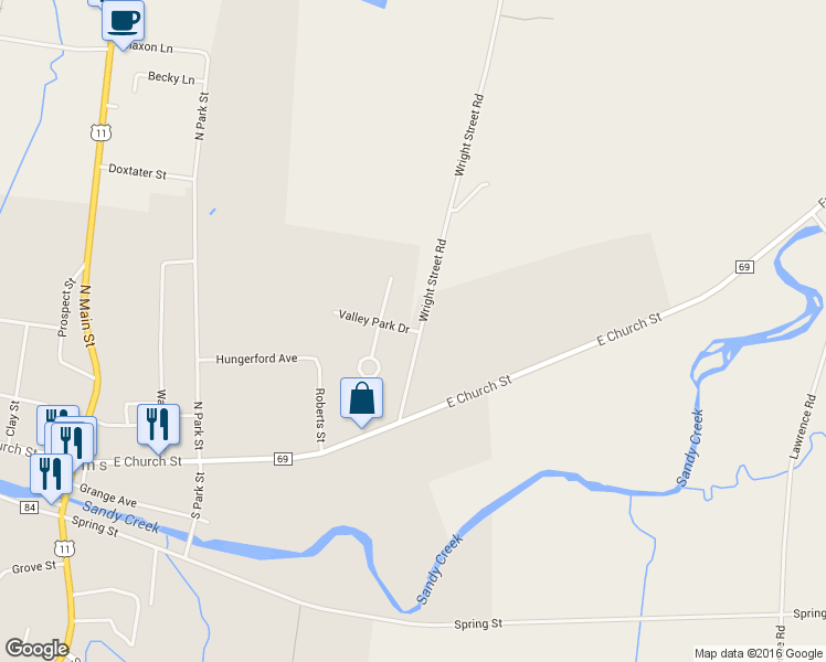 map of restaurants, bars, coffee shops, grocery stores, and more near 13 Valley Park Drive in Adams