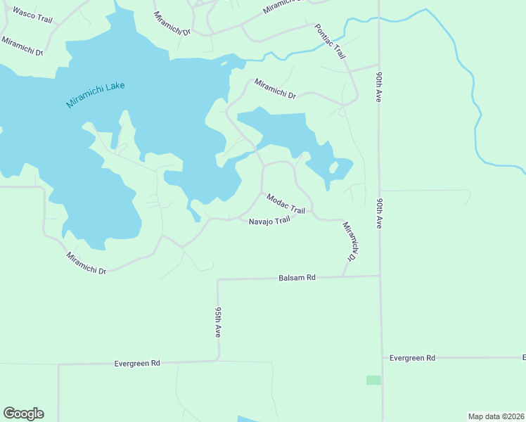 map of restaurants, bars, coffee shops, grocery stores, and more near 23126 Navajo Trail in Evart
