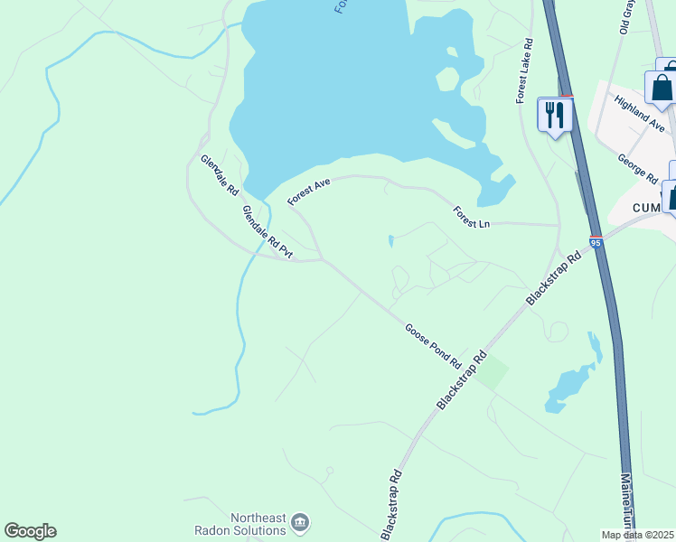 map of restaurants, bars, coffee shops, grocery stores, and more near 10 Goose Pond Road in Cumberland