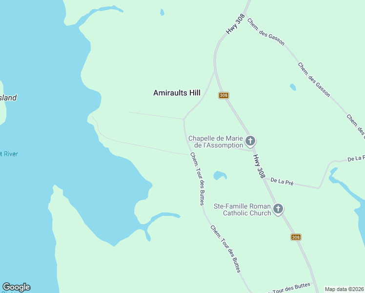 map of restaurants, bars, coffee shops, grocery stores, and more near 128 Chemin Tour des Buttes in Ste. Anne du Ruisseau