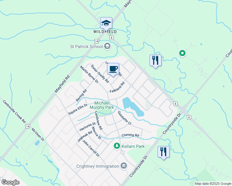 map of restaurants, bars, coffee shops, grocery stores, and more near in Brampton