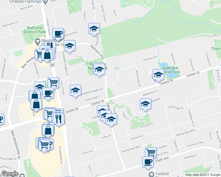 map of restaurants, bars, coffee shops, grocery stores, and more near 145 Edmund Seager Drive in Vaughan