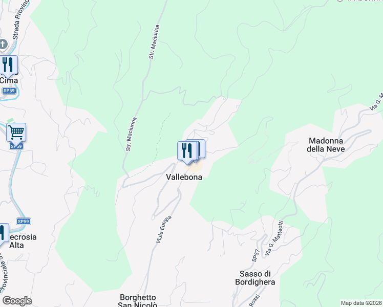 map of restaurants, bars, coffee shops, grocery stores, and more near 14 Via Cà Ruta in Vallebona