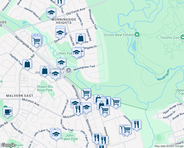 map of restaurants, bars, coffee shops, grocery stores, and more near in Toronto
