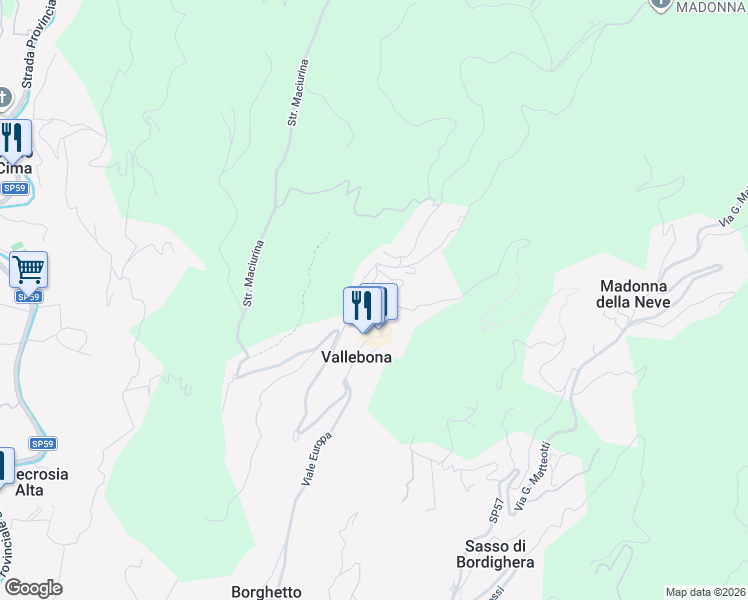map of restaurants, bars, coffee shops, grocery stores, and more near 14 Via Cà Ruta in Vallebona