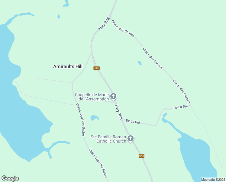 map of restaurants, bars, coffee shops, grocery stores, and more near 2910 Nova Scotia 308 in Ste. Anne du Ruisseau
