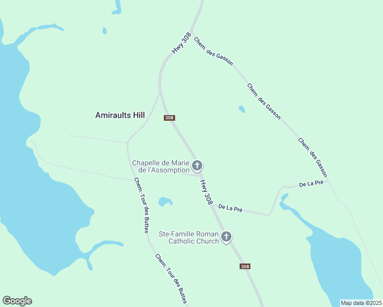 map of restaurants, bars, coffee shops, grocery stores, and more near 2917 Nova Scotia 308 in Ste. Anne du Ruisseau