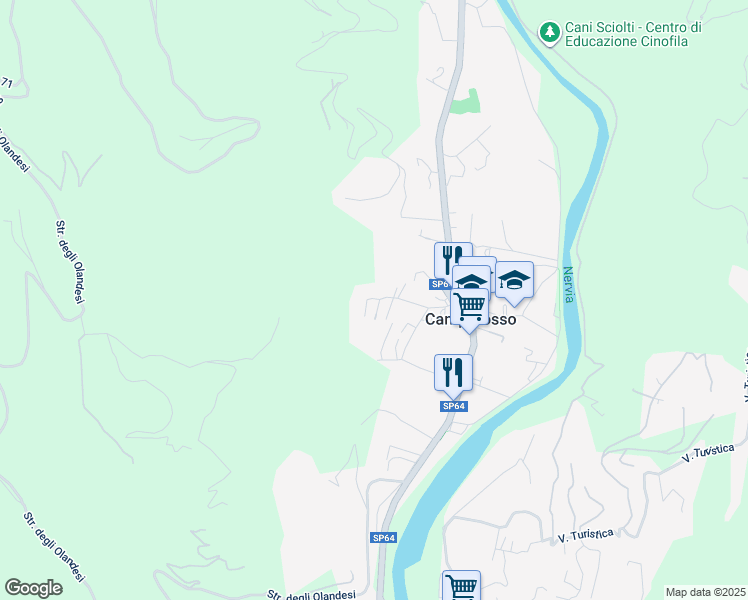 map of restaurants, bars, coffee shops, grocery stores, and more near 50 Via Piave in Camporosso