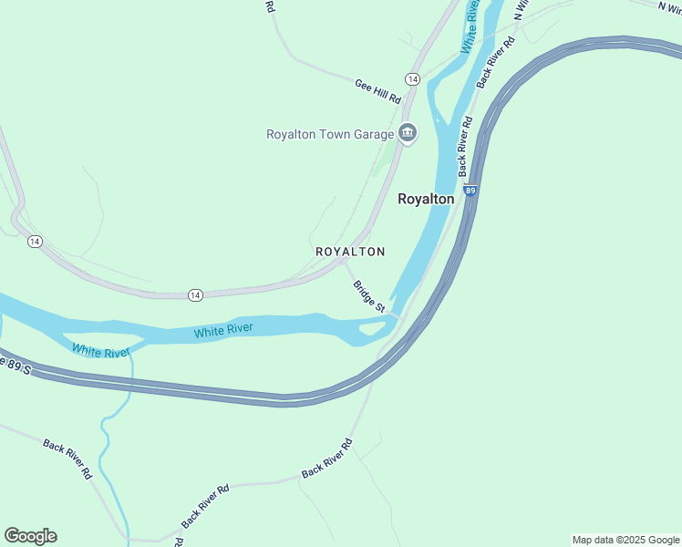 map of restaurants, bars, coffee shops, grocery stores, and more near 58 Bridge Street in Royalton