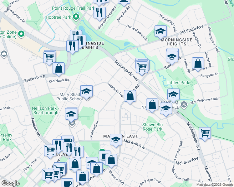 map of restaurants, bars, coffee shops, grocery stores, and more near in Toronto