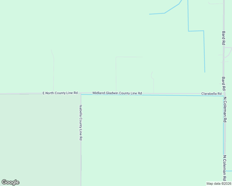 map of restaurants, bars, coffee shops, grocery stores, and more near 5897 Midland-Gladwin County Line Road in Coleman