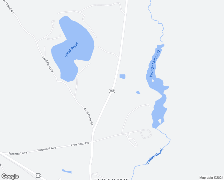 map of restaurants, bars, coffee shops, grocery stores, and more near Bridgton Road in Baldwin