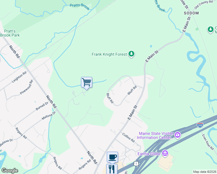 map of restaurants, bars, coffee shops, grocery stores, and more near 173 Bluff Rd in Yarmouth