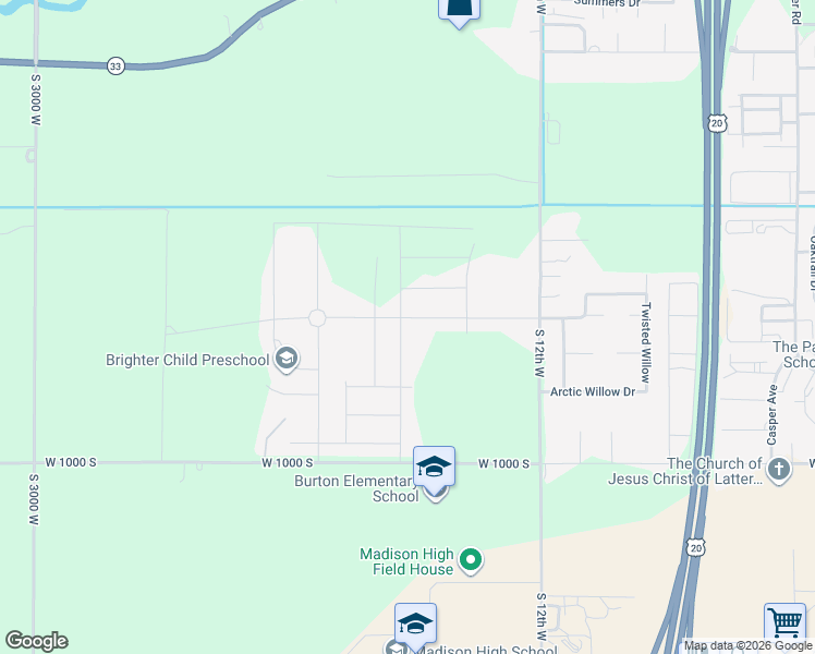 map of restaurants, bars, coffee shops, grocery stores, and more near 758 South 2275 West in Rexburg