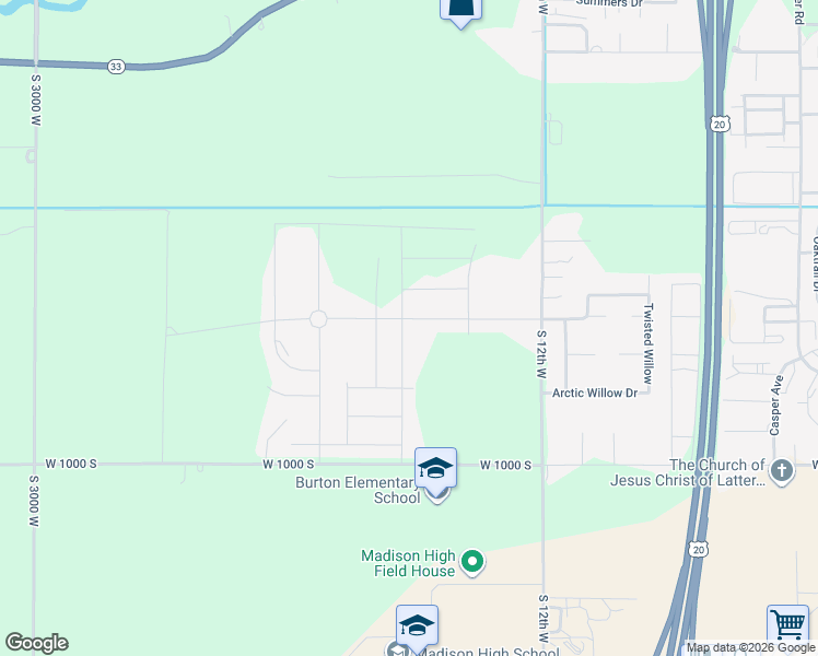 map of restaurants, bars, coffee shops, grocery stores, and more near 776 South 2275 West in Rexburg
