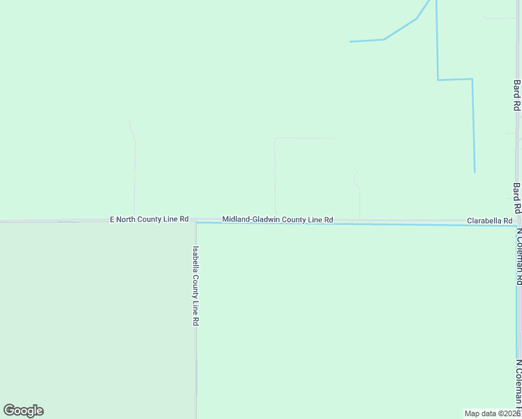map of restaurants, bars, coffee shops, grocery stores, and more near 5897-5999 Midland-Gladwin County Line Road in Coleman