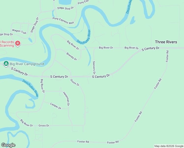 map of restaurants, bars, coffee shops, grocery stores, and more near 16888 South Century Drive in Bend