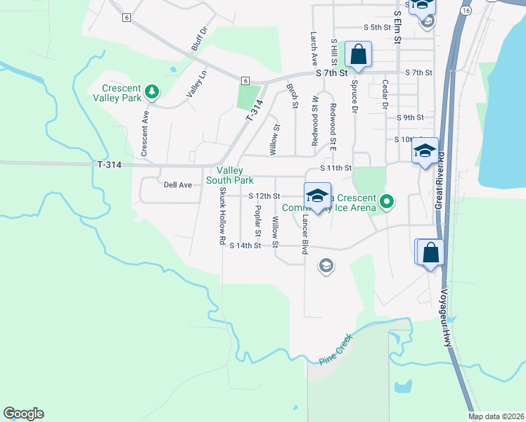 map of restaurants, bars, coffee shops, grocery stores, and more near 815 South 12th Street in La Crescent