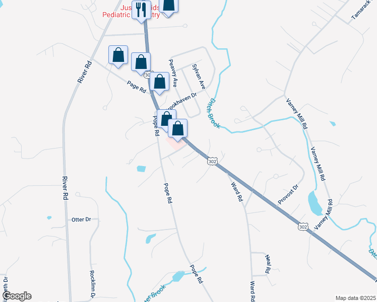 map of restaurants, bars, coffee shops, grocery stores, and more near 576 Roosevelt Trail in Windham