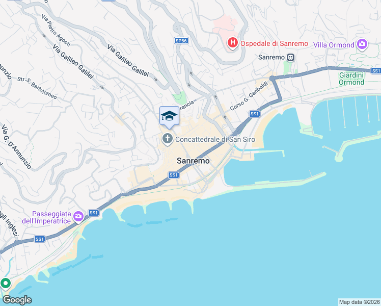 map of restaurants, bars, coffee shops, grocery stores, and more near in Sanremo