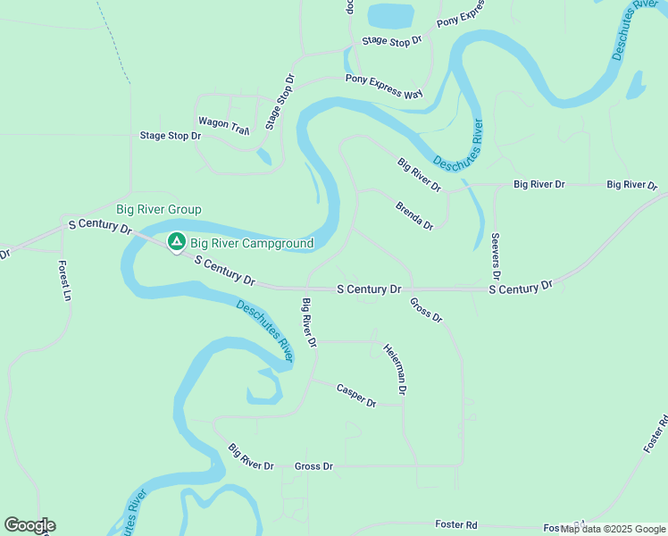 map of restaurants, bars, coffee shops, grocery stores, and more near 55526 Big River Drive in Bend