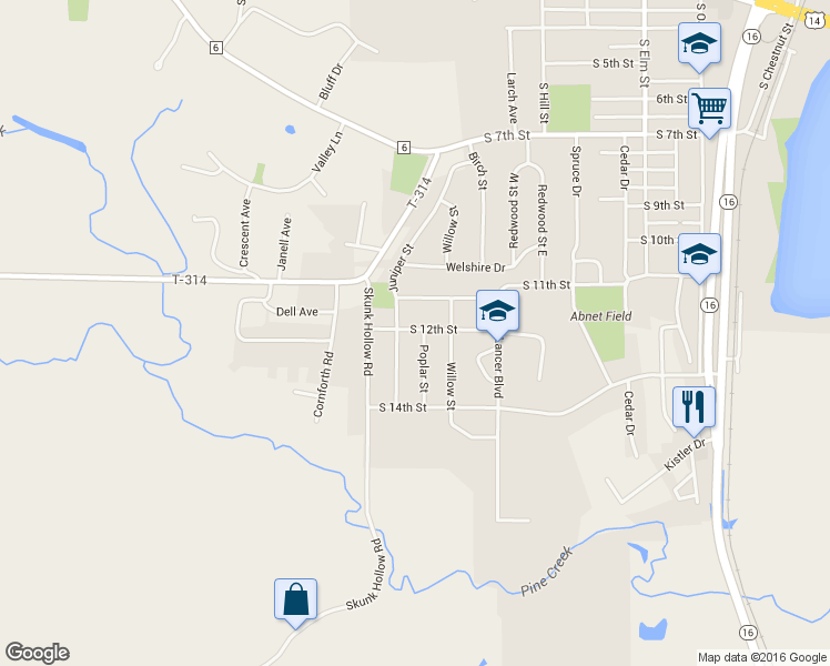 map of restaurants, bars, coffee shops, grocery stores, and more near 815 South 12th Street in La Crescent