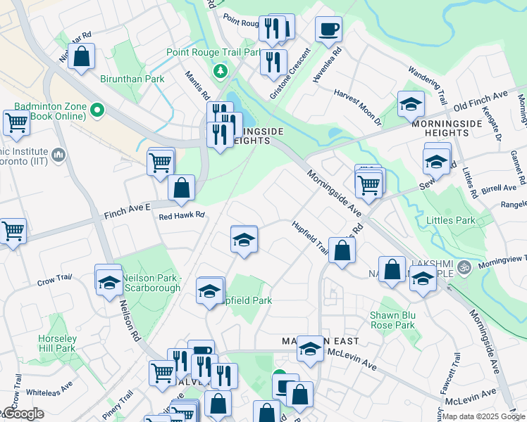 map of restaurants, bars, coffee shops, grocery stores, and more near in Toronto
