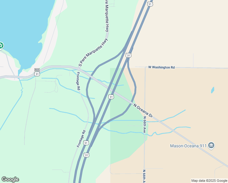 map of restaurants, bars, coffee shops, grocery stores, and more near 9572 North Oceana Drive in Pentwater