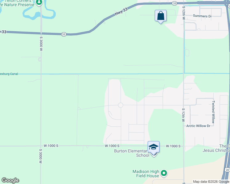 map of restaurants, bars, coffee shops, grocery stores, and more near 900-998 Green Haven Street in Rexburg